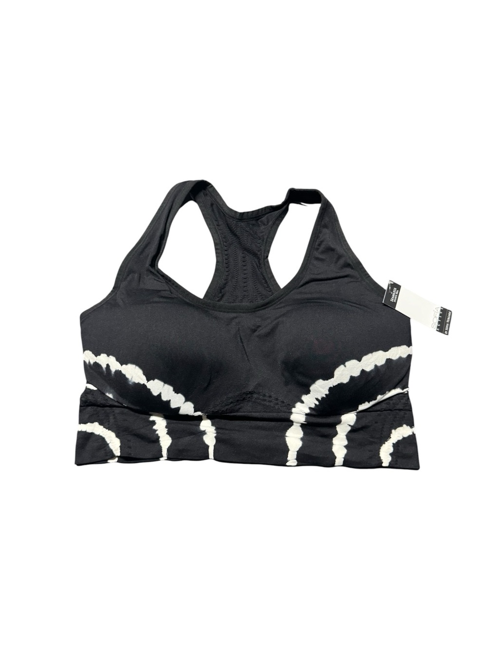 Sofia Active by Sofia Vergara Sports Bra Tie Dye Black White XXL NWT
